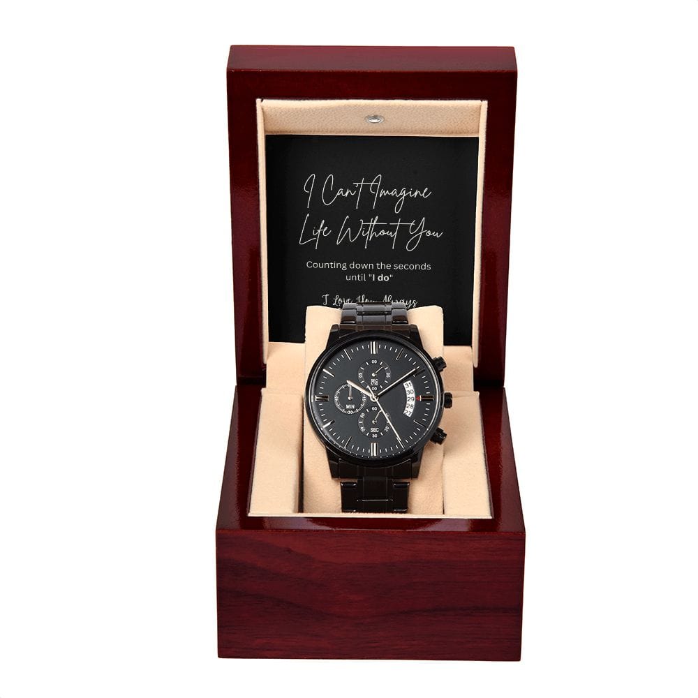 Gift For Groom On Wedding Day From Bride Black Chronograph