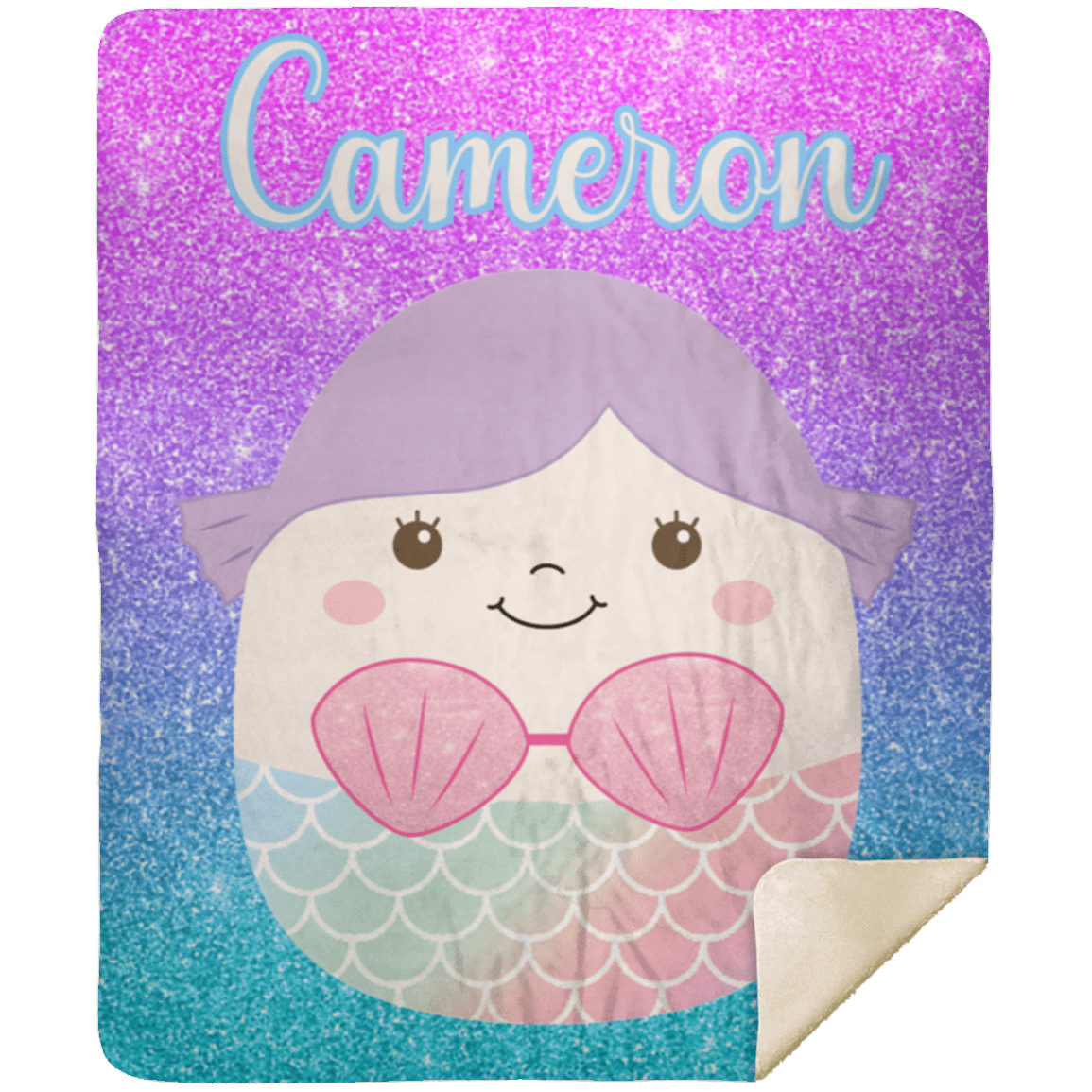 Personalized Squishmallow Mermaid Blanket