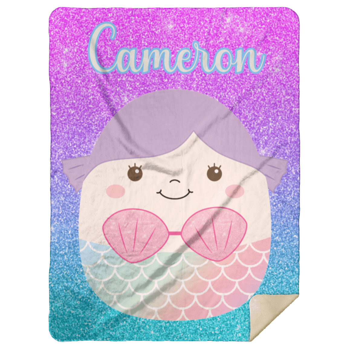 Personalized Squishmallow Mermaid Blanket