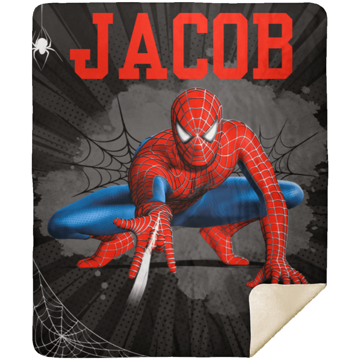 Personalized Spiderman Blanket