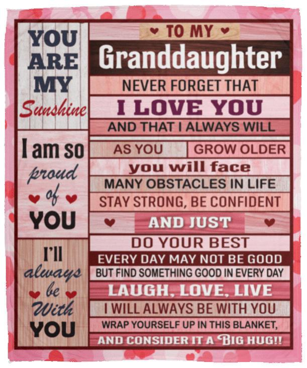 To My Granddaughter " You are My Sunshine" Blanket