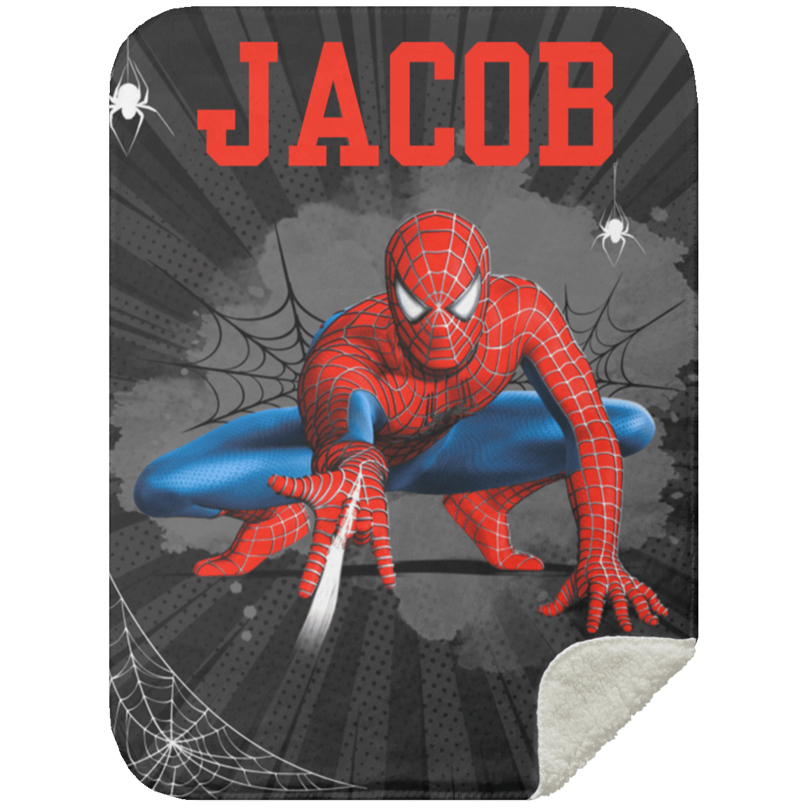 Personalized Spiderman Blanket