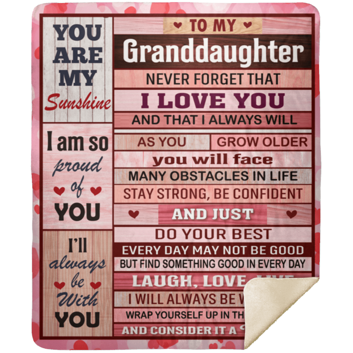 To My Granddaughter " You are My Sunshine" Blanket