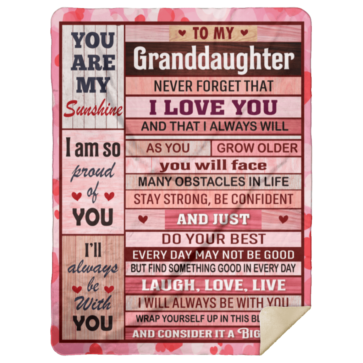 To My Granddaughter " You are My Sunshine" Blanket