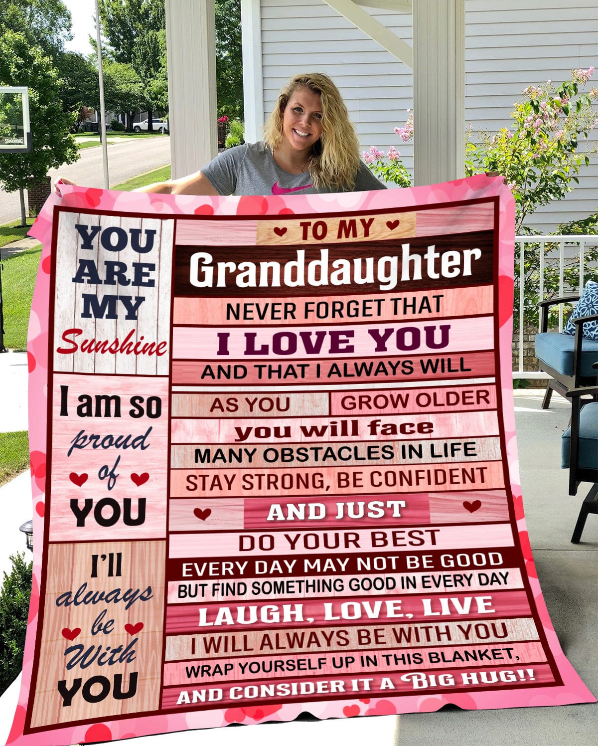 To My Granddaughter " You are My Sunshine" Blanket