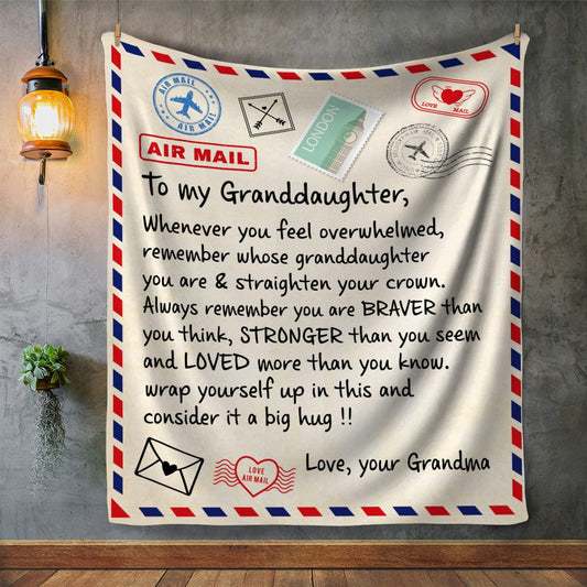 To My Granddaughter  Love, Grandma Letter Blanket