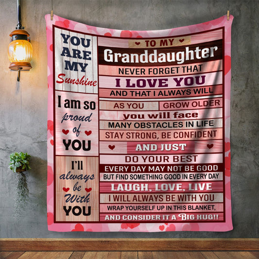 To My Granddaughter " You are My Sunshine" Blanket