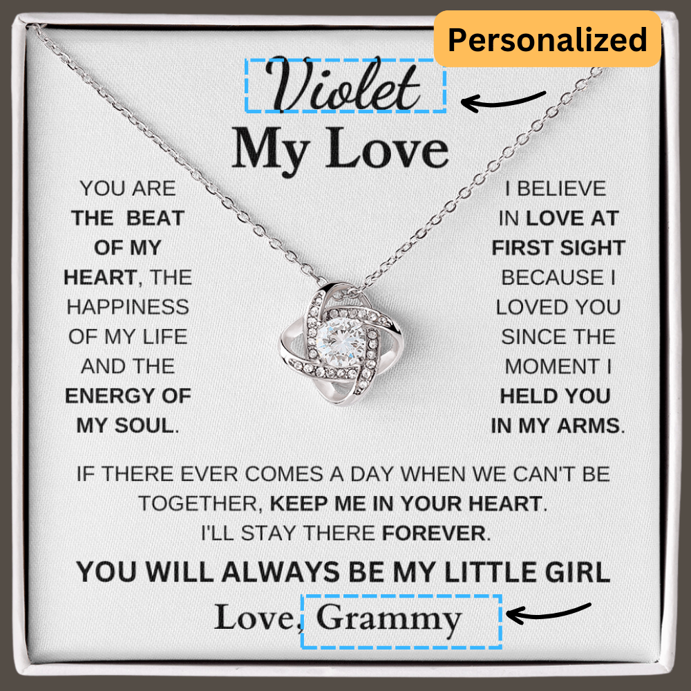 To My Granddaughter Personalized necklace " You  are the beat of my heart"