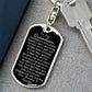 To Our Grandson Dog Tag Swivel Keychain