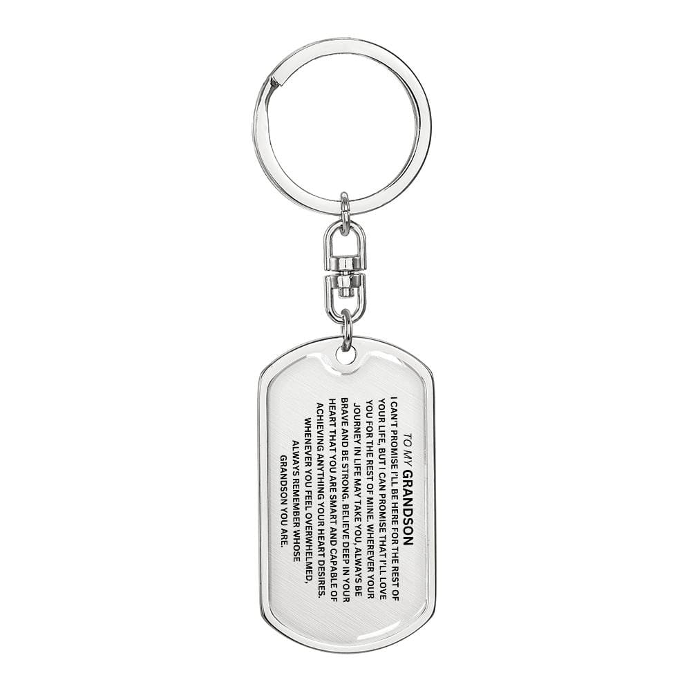 To My Grandson, Dog Tag with Swivel Keychain