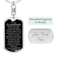 To Our Grandson  Dog Tag Swivel Keychain