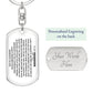 To My Grandson Dog Tag with Swivel Keychain