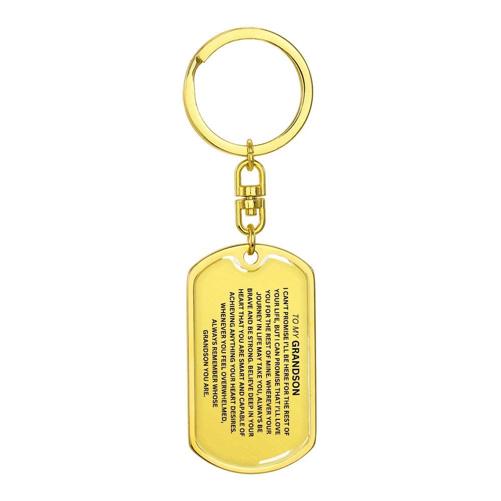 To My Grandson, Dog Tag with Swivel Keychain