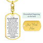 To Our Grandson Love, Grandma & Grandpa | Dog Tag Swivel Keychain