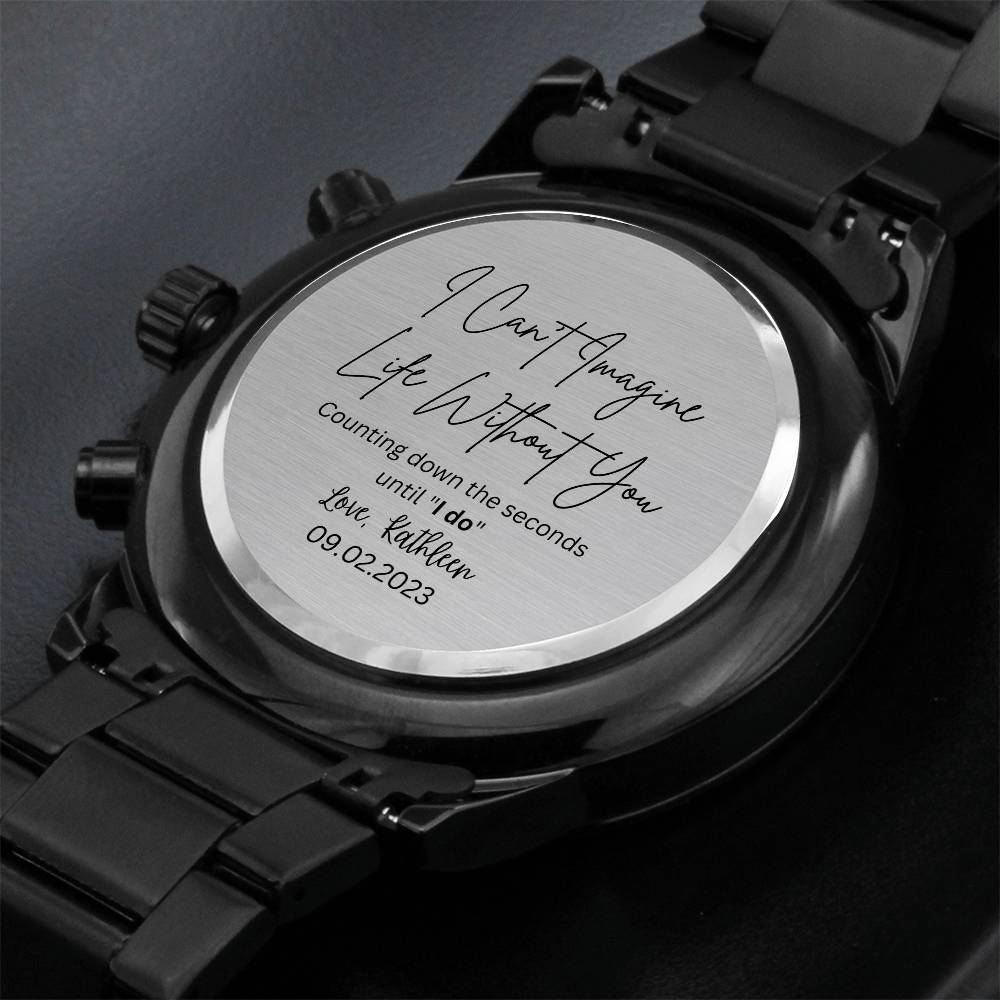 Kathleen Engraved Watch for groom