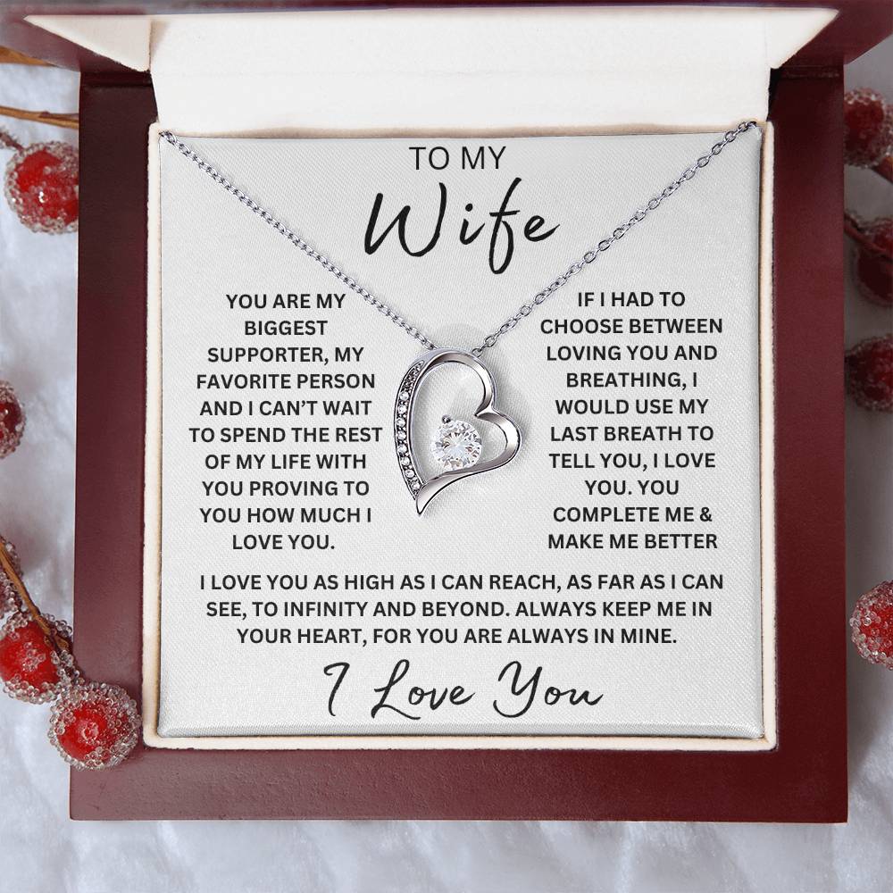 To My Wife " You are my biggest supporter" I Love You | Forever love necklace