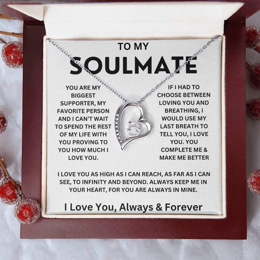 To My Soulmate " You are my biggest supporter" I Love You | Forever Love Necklace