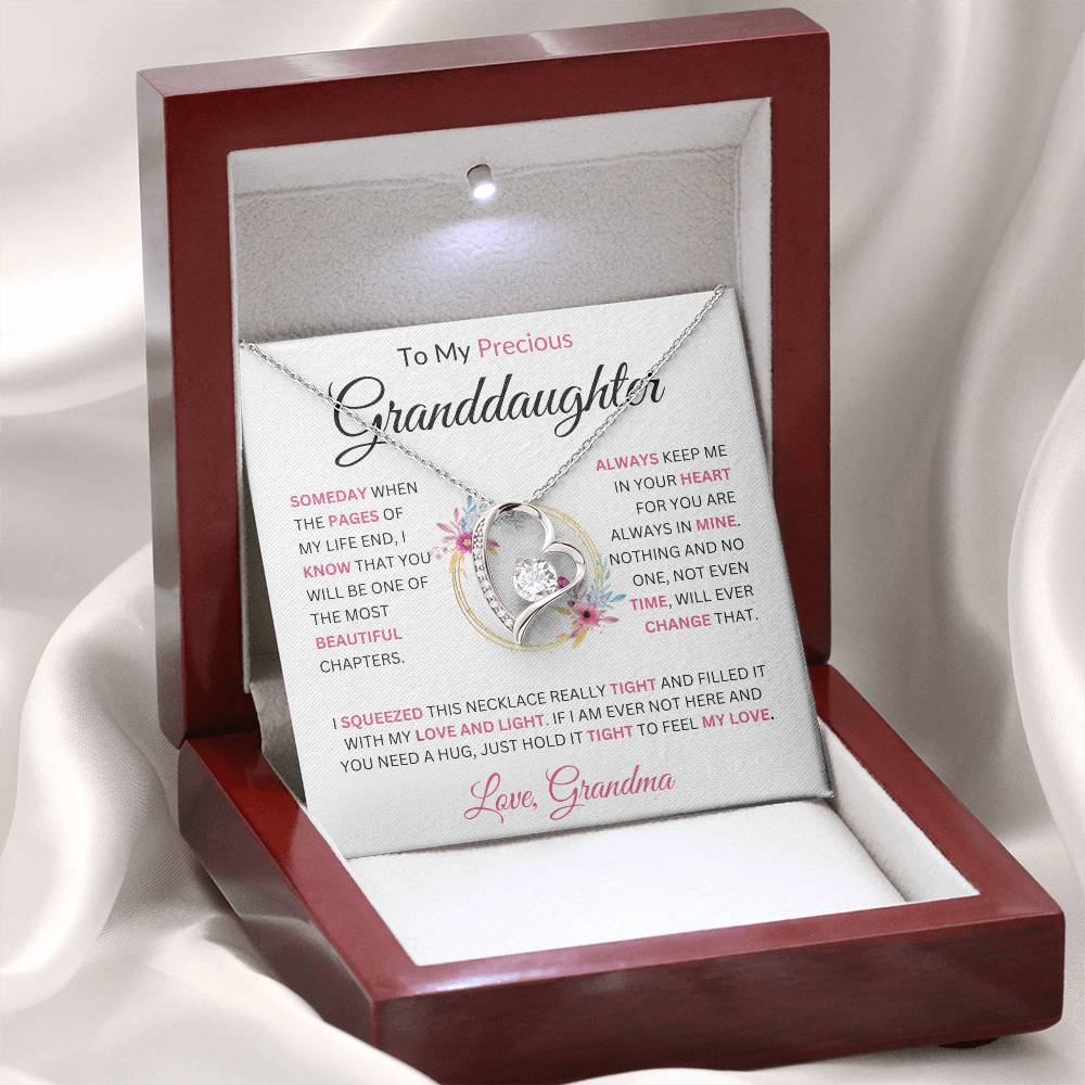 To My Beautiful Granddaughter Love, Grandma Forever Love Necklace