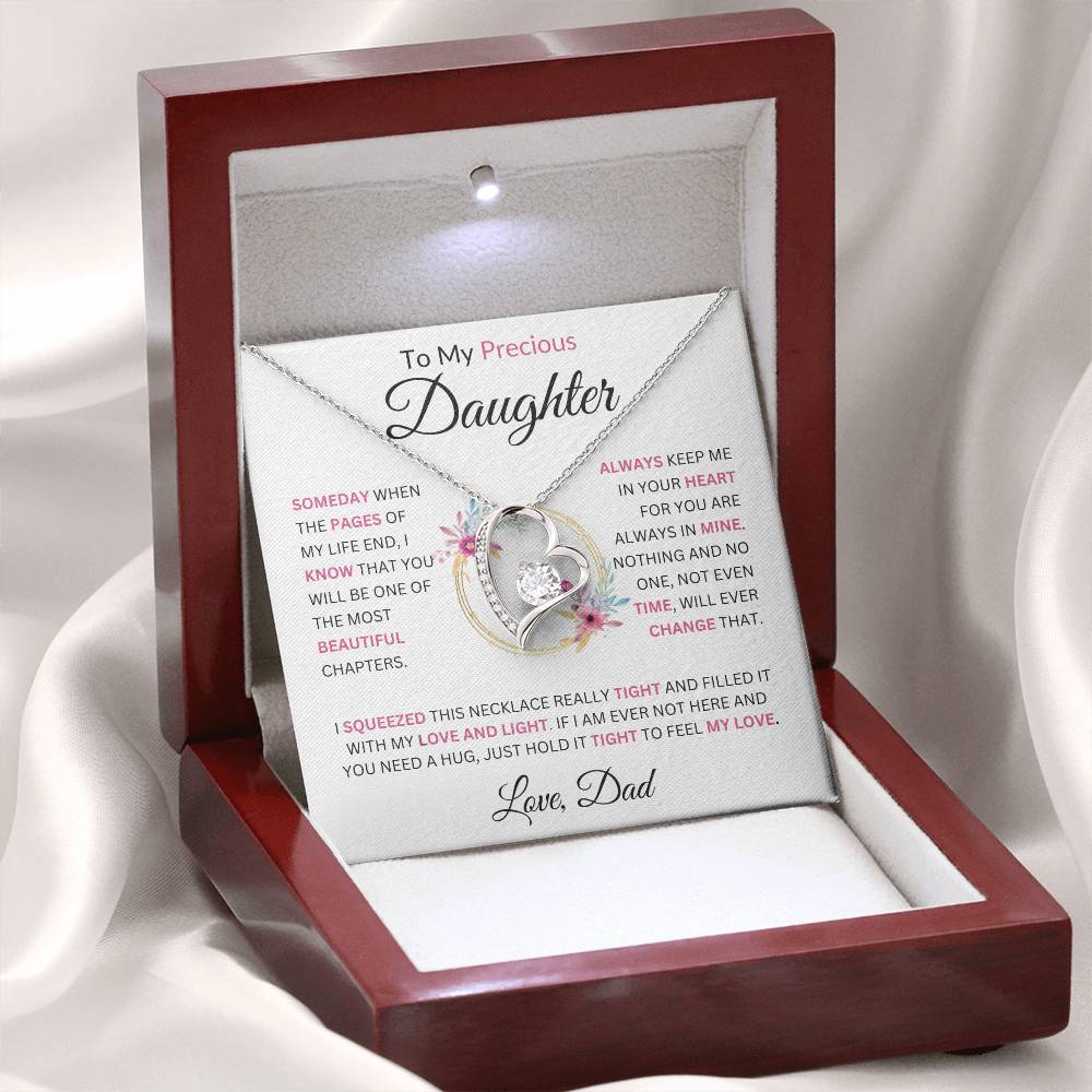 To My Precious Daughter " Someday When The Pages Of My Life End"  Love Dad | Forever Love Necklace