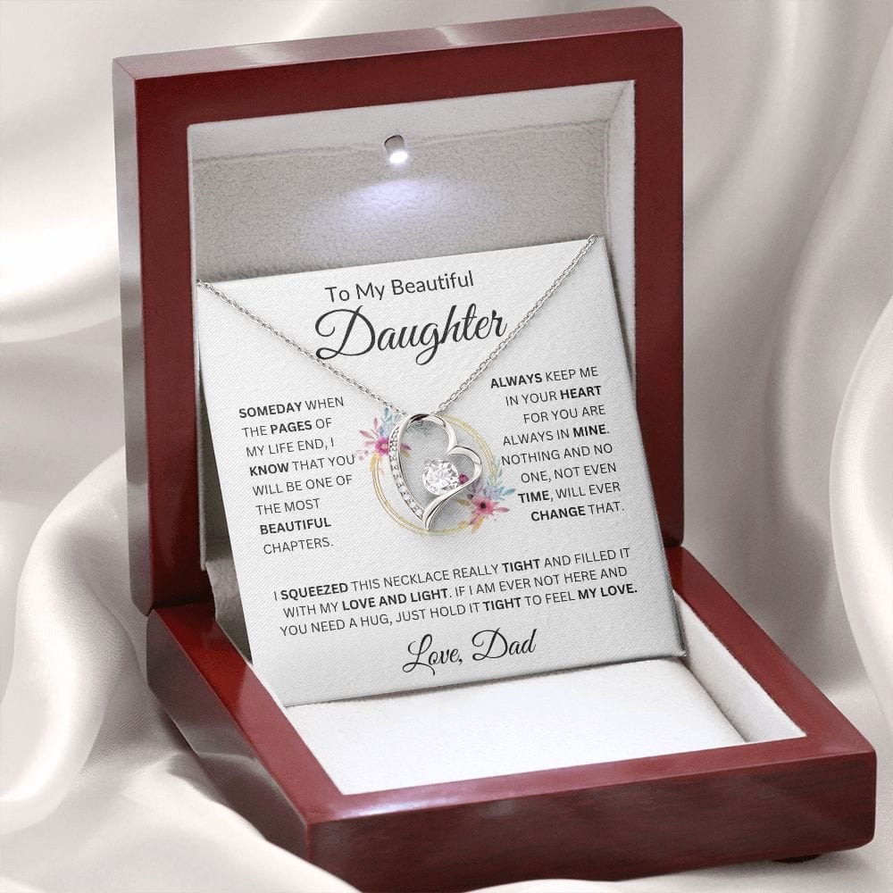 To My Beautiful Daughter " Someday When The Pages" Love, Dad | Forever Love Necklace