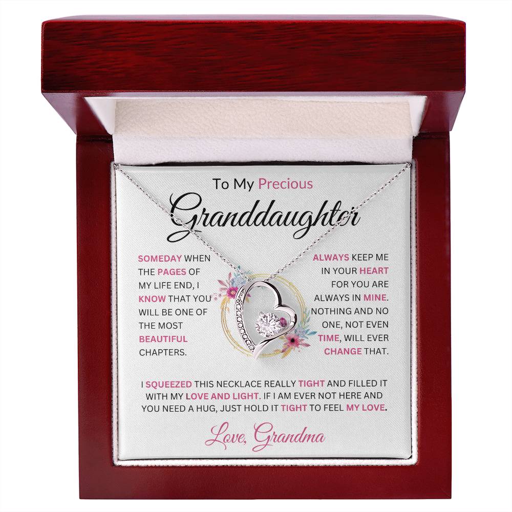 To My Beautiful Granddaughter Love, Grandma Forever Love Necklace