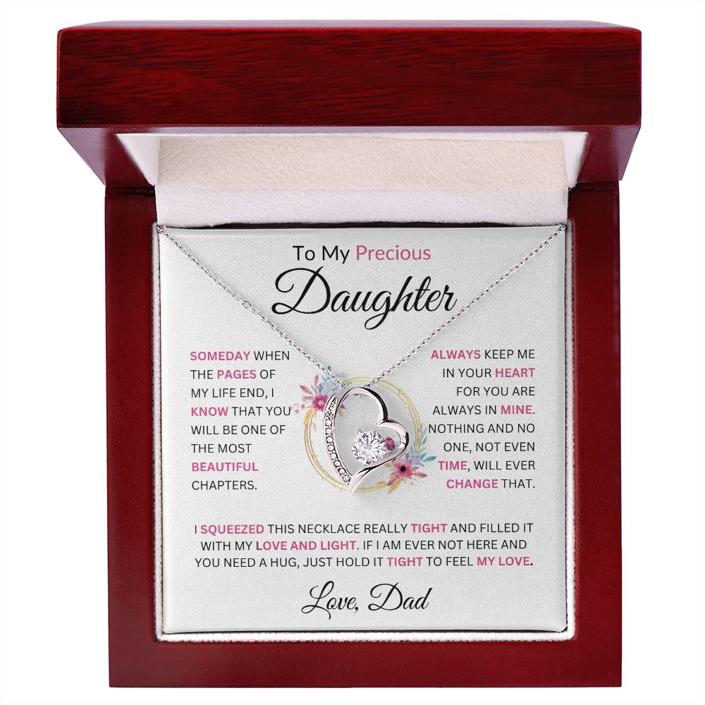 To My Precious Daughter " Someday When The Pages Of My Life End"  Love Dad | Forever Love Necklace