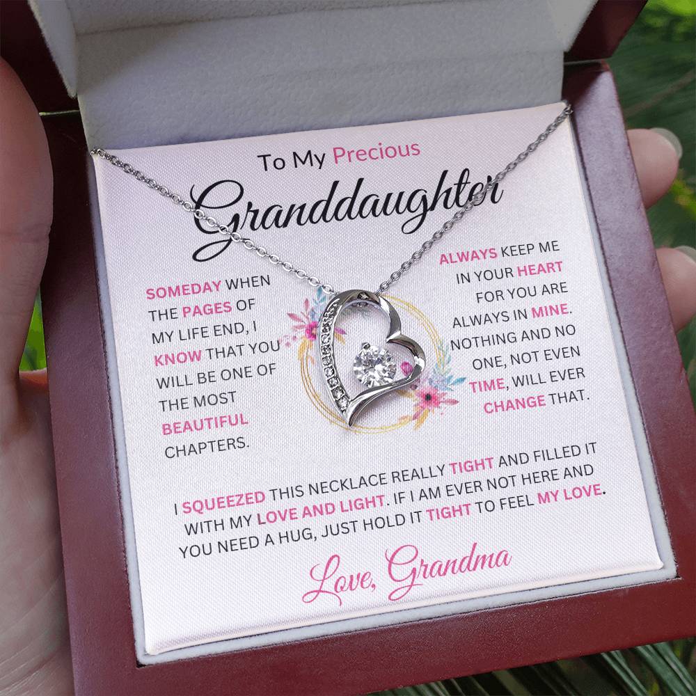 To My Beautiful Granddaughter Love, Grandma Forever Love Necklace