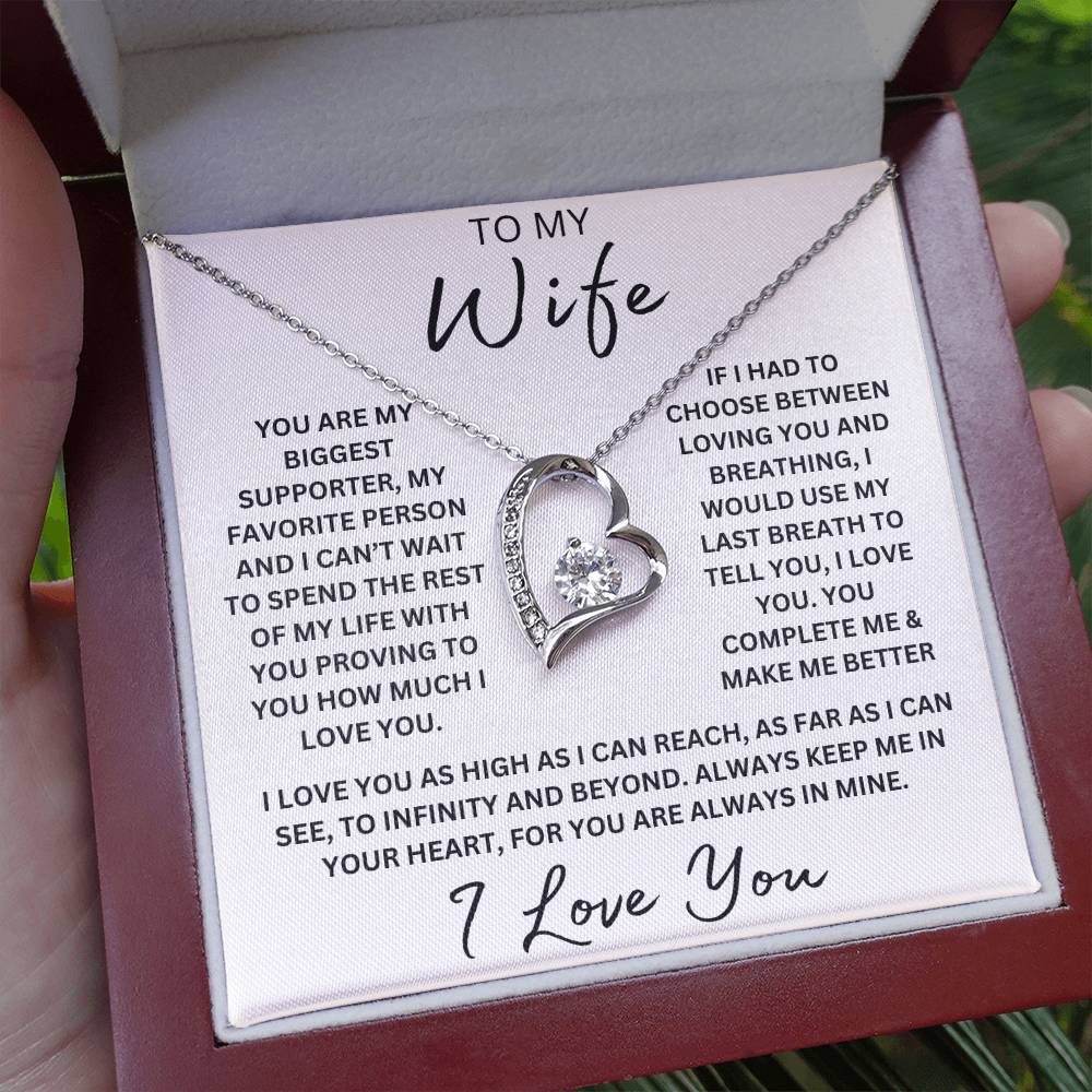 To My Wife " You are my biggest supporter" I Love You | Forever love necklace