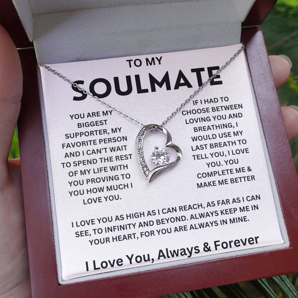 To My Soulmate " You are my biggest supporter" I Love You | Forever Love Necklace