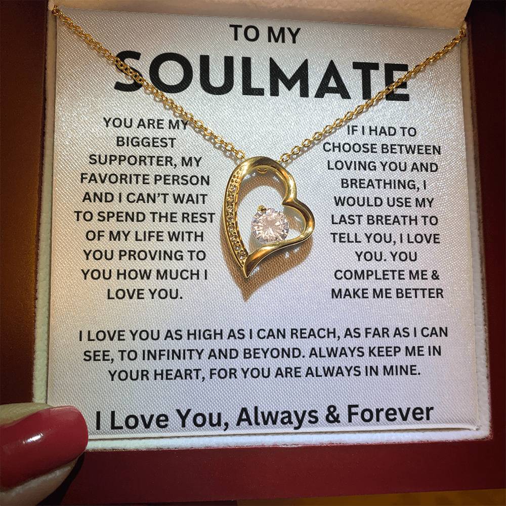 To My Soulmate " You are my biggest supporter" I Love You | Forever Love Necklace