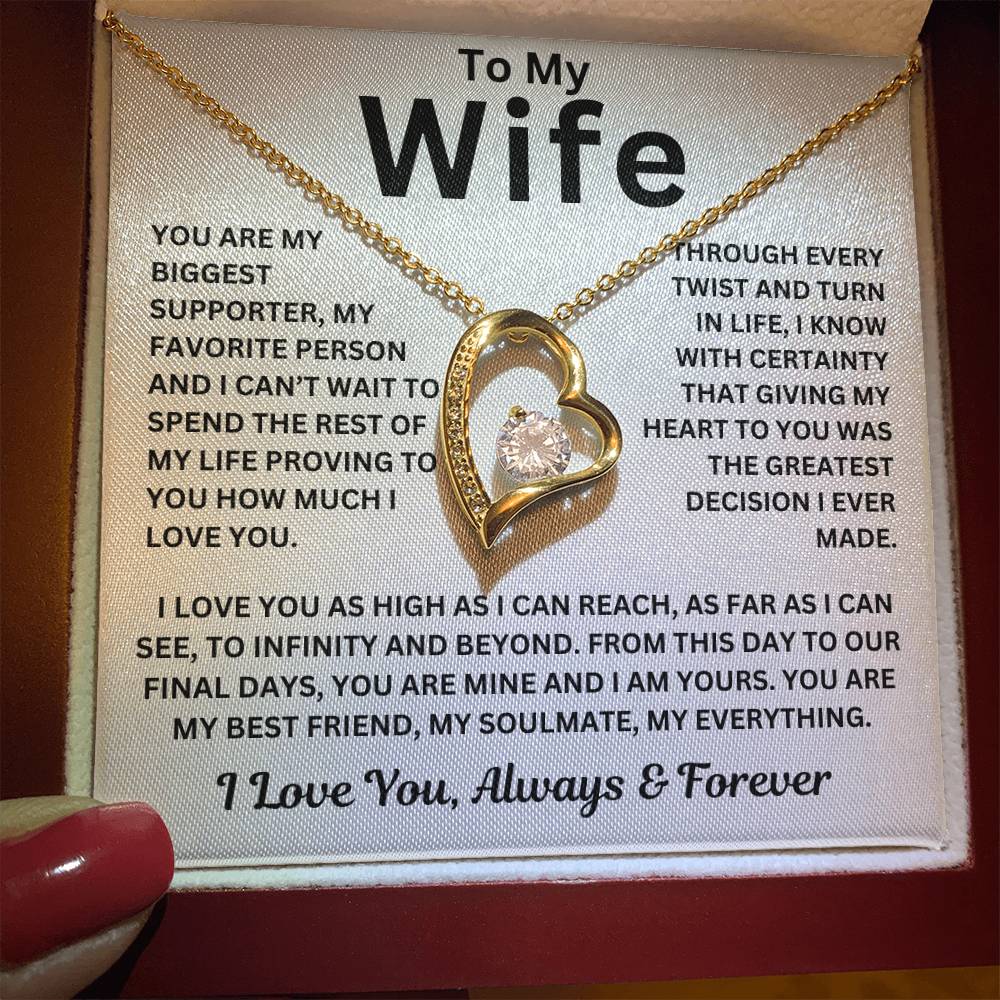 To my Wife " You are my biggest supporter" I Love You | Forever Love Necklace