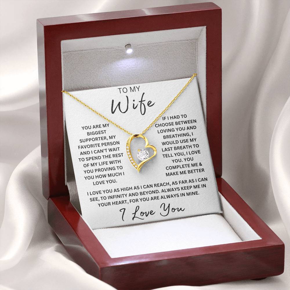 To My Wife " You are my biggest supporter" I Love You | Forever love necklace