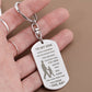 To My Son Always Remember" Love Dad Engraved Dog Tag Keychain