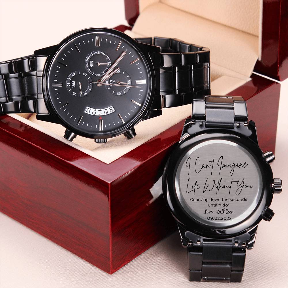 Kathleen Engraved Watch for groom