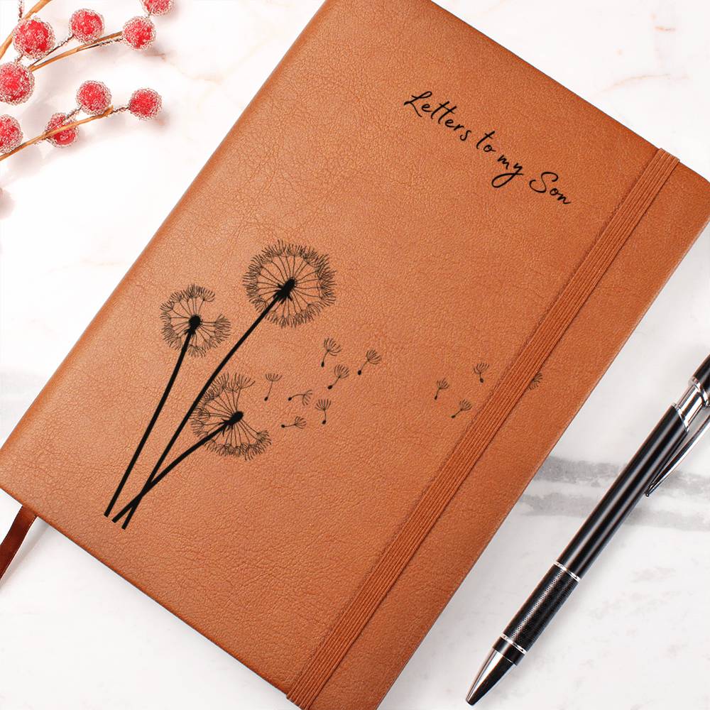 Vegan Leather Journal Lined Pages- Pen Holder Secures The Diary