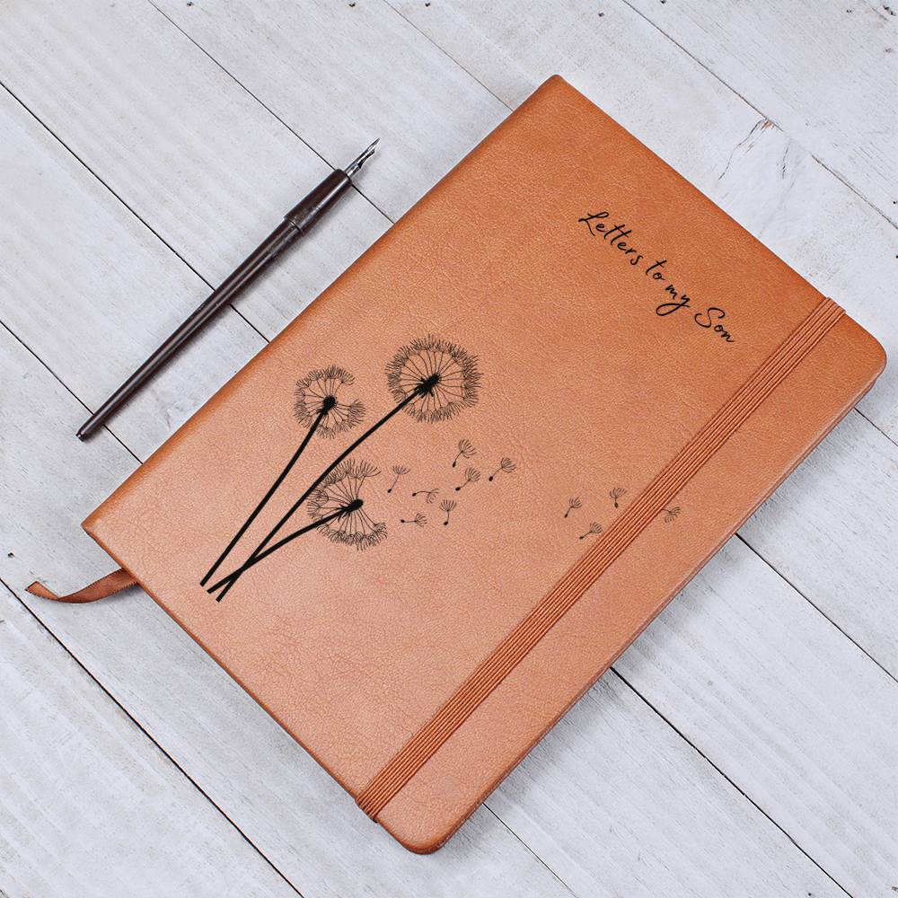 Vegan Leather Journal Lined Pages- Pen Holder Secures The Diary