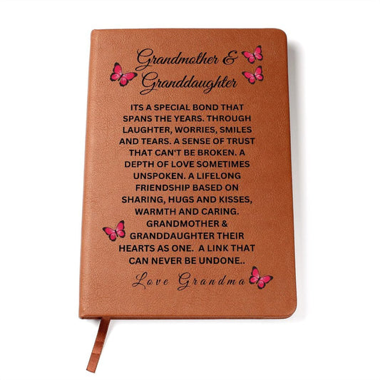 Grandmother & Granddaughter " Its A Special Bond" Love Grandma | Vegan Leather Journal