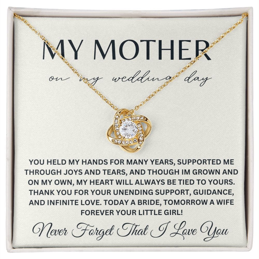 To My Mother on My Wedding Day Bride Mom Gift for Mother of The Bride Gift from Bride Gift from Daughter Necklace Wedding Jewelry E