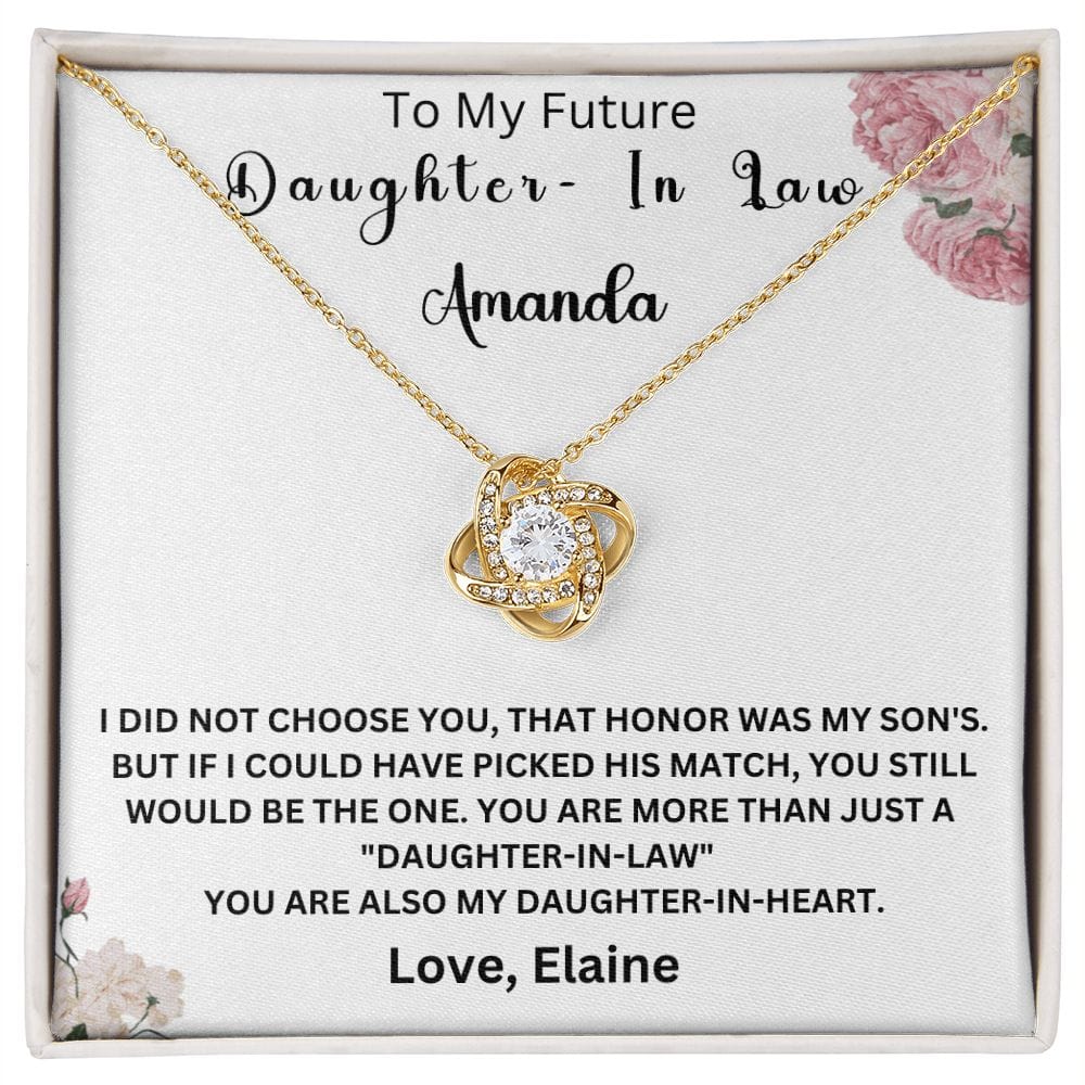 To My Future Daughter In Law | Personalized | Love Knot Necklace