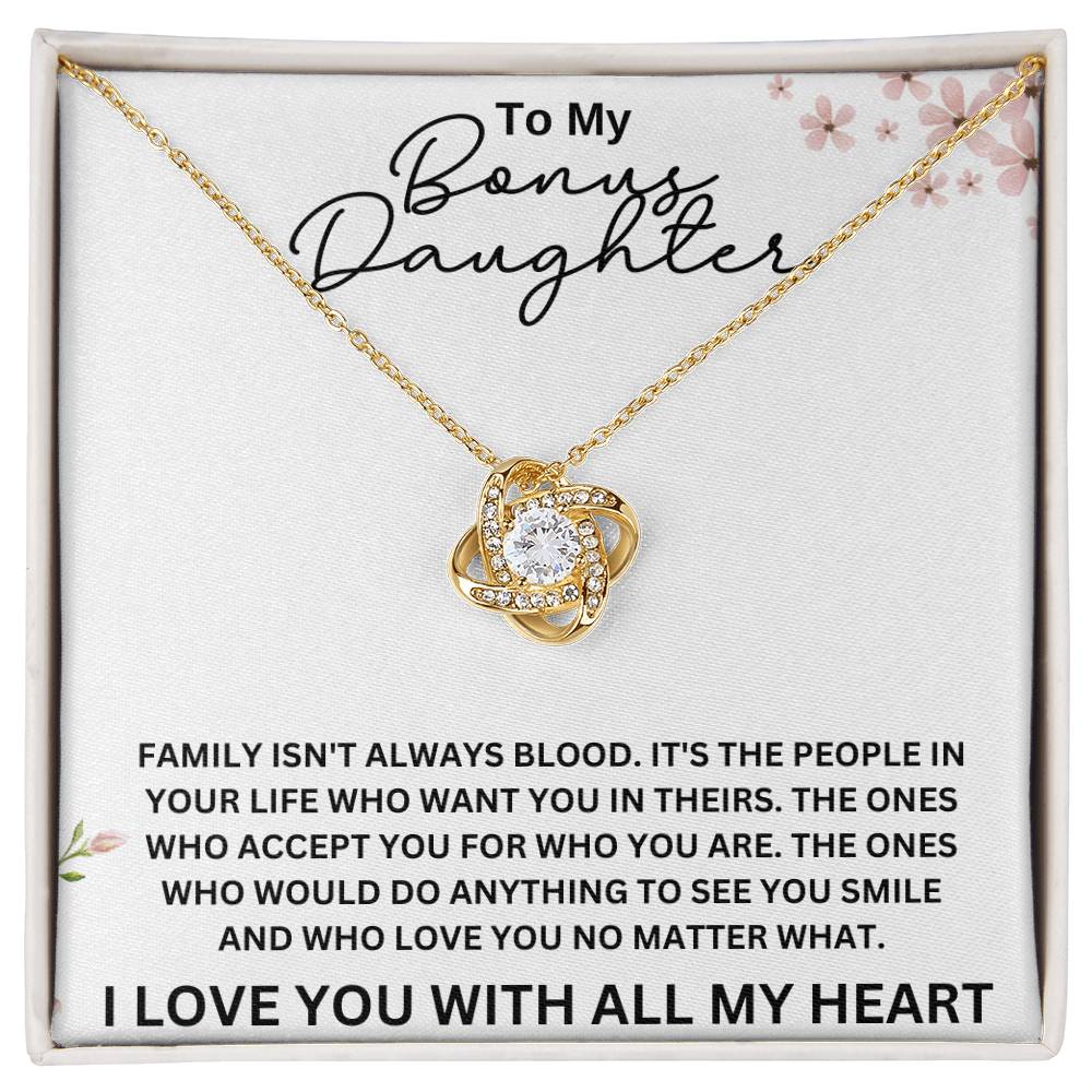 To My Bonus Daughter Love Knot Necklace