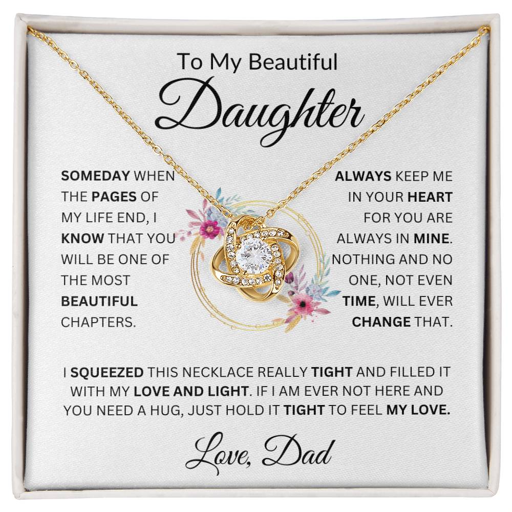 To My Beautiful Granddaughter Love Grandma Love Knot Necklace (Daughter)