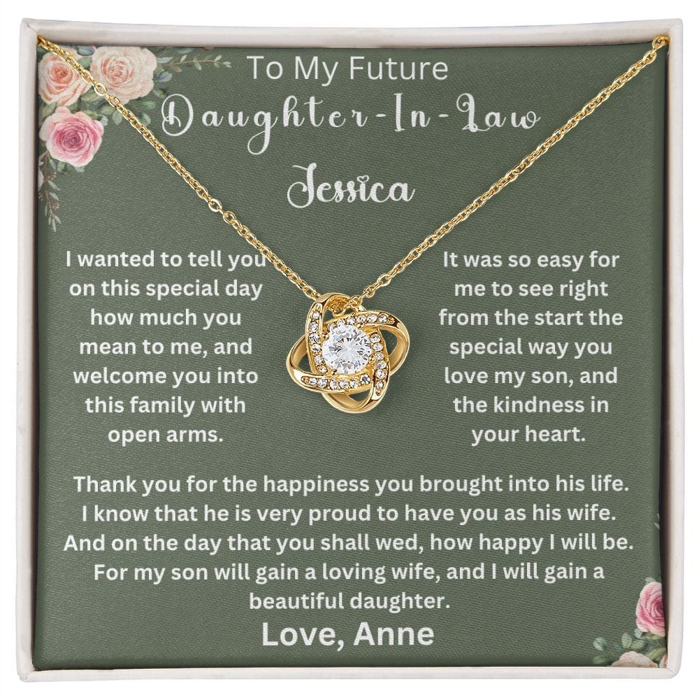 To My Future Daughter In Law | Personalized |  Love Knot Necklace