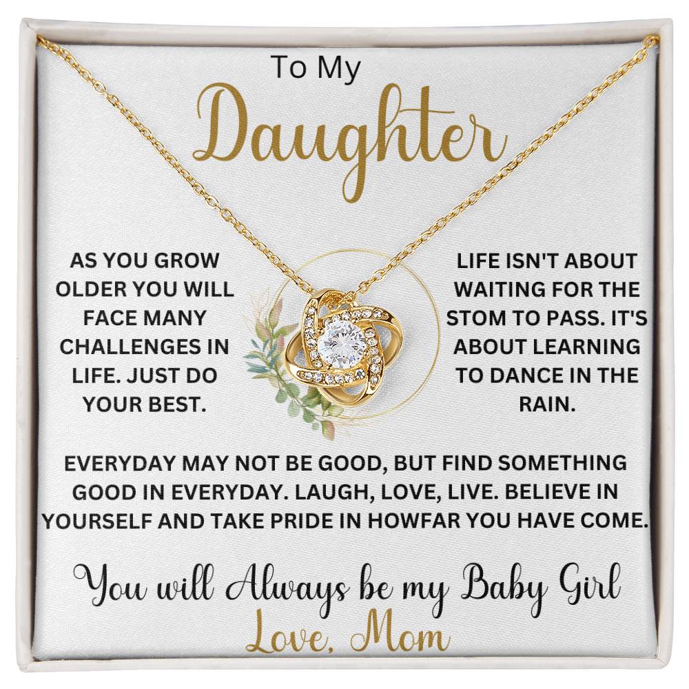 To My Daughter "As you grow older" Love Mom | Love Knot Necklace