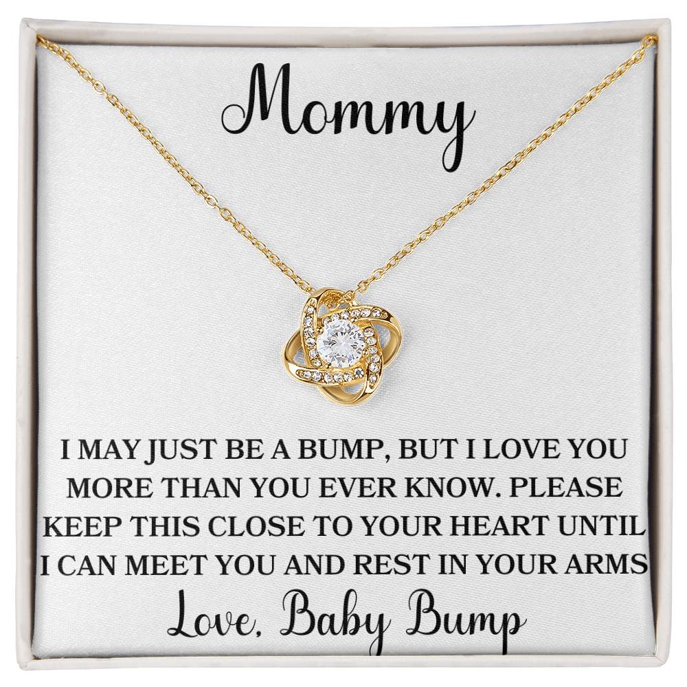 Mommy Love, Baby Bump Love Knot Necklace