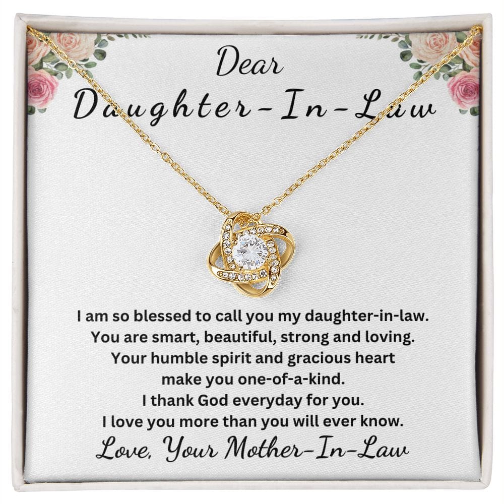 Dear Daughter In Law | Personalized |  Love Knot Necklace