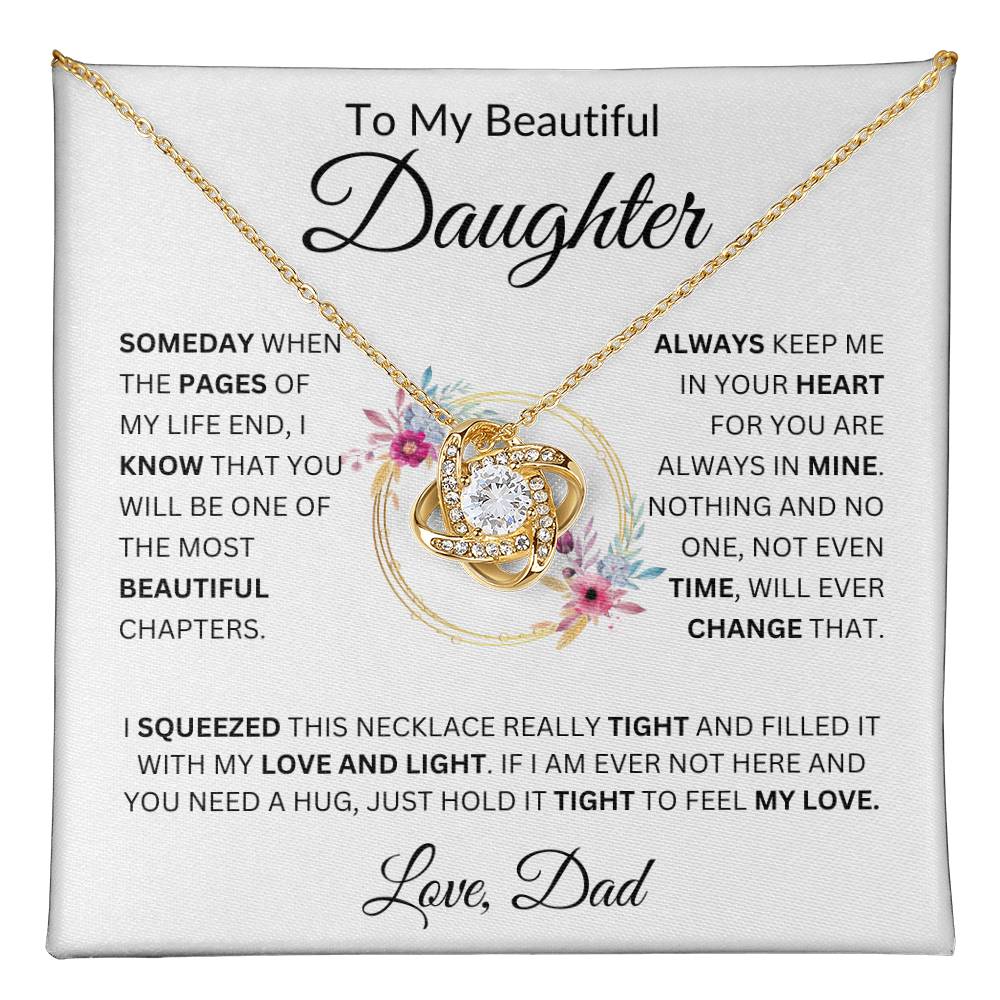 To My Beautiful Granddaughter Love Grandma Love Knot Necklace (Daughter)