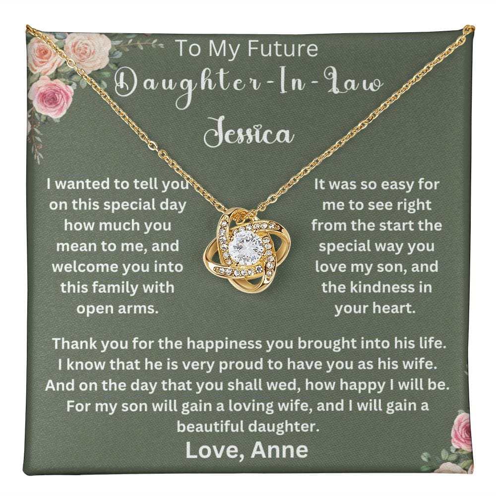 To My Future Daughter In Law | Personalized |  Love Knot Necklace