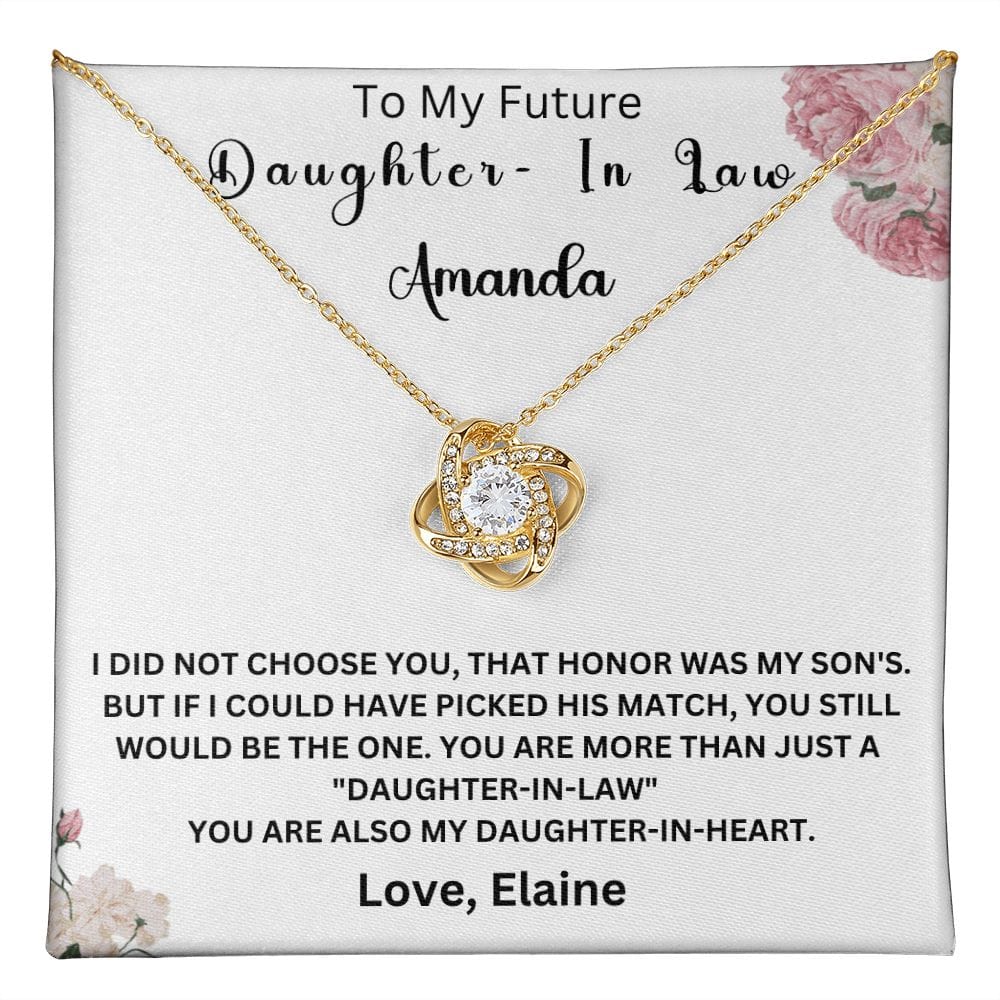 To My Future Daughter In Law | Personalized | Love Knot Necklace