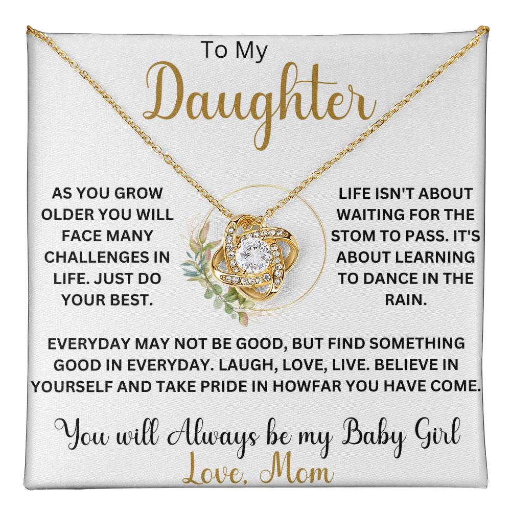 To My Daughter "As you grow older" Love Mom | Love Knot Necklace