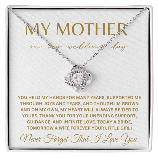 To My Mother on My Wedding Day Bride Mom Gift for Mother of The Bride Gift from Bride Gift from Daughter Necklace Wedding Jewelry E